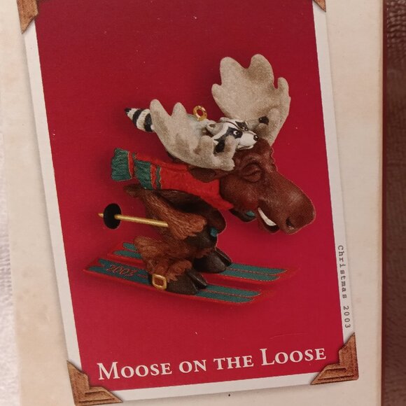 NEW-IN-BOX, LOT OF 2 MOOSE HALLMARK KEEPSAKE ORNAMENTS - Picture 2 of 7